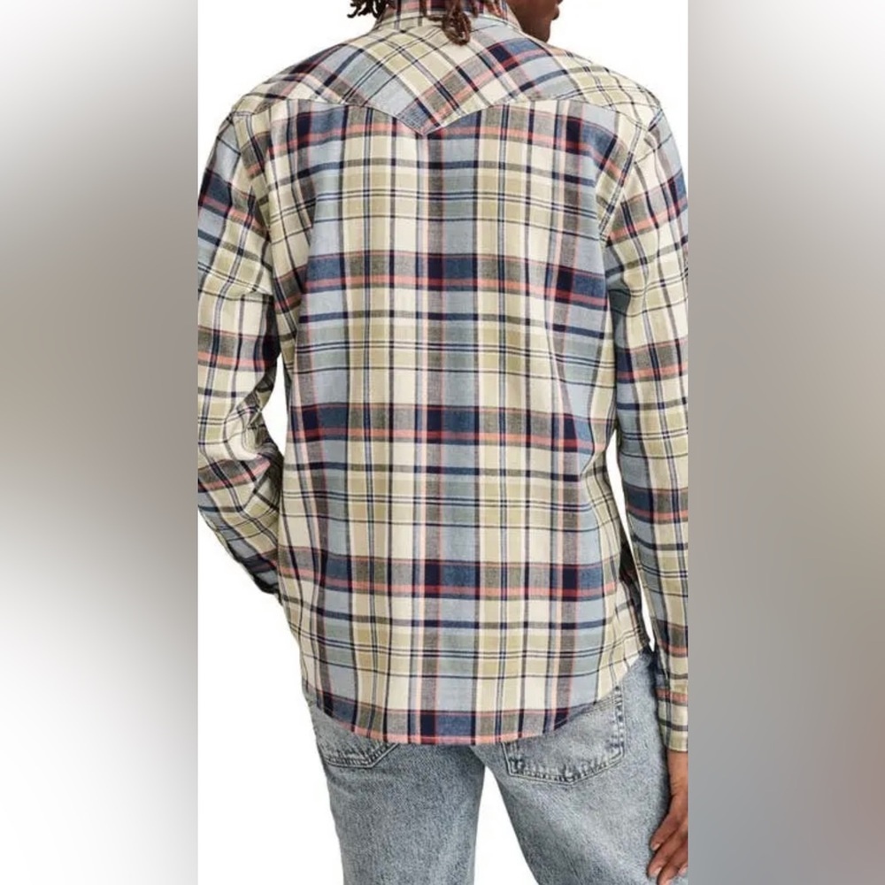 Lucky Brand Plaid Cotton Western Snap Up Shirt - Picture 3 of 7